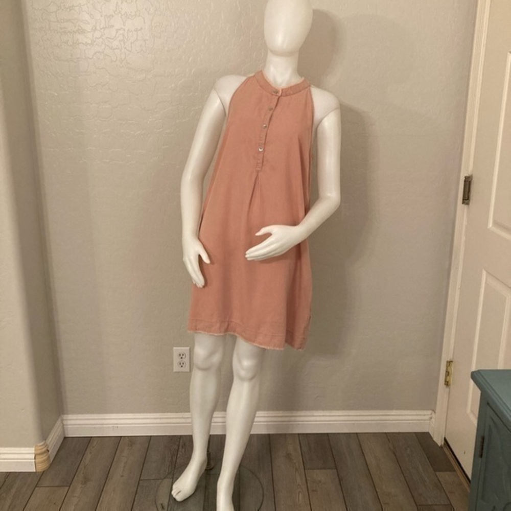 Calvin Klein Dusty Pink Chambray Sleeveless Dress Small
